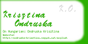 krisztina ondruska business card